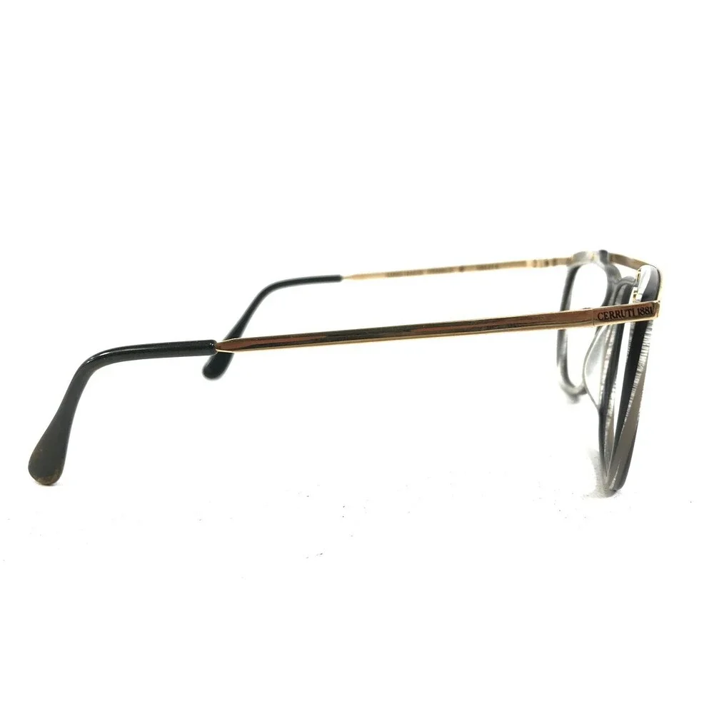 Cerruti 1881 2905 CN Eyeglasses Frames Black Gray Gold Square Full Rim 58-14-125